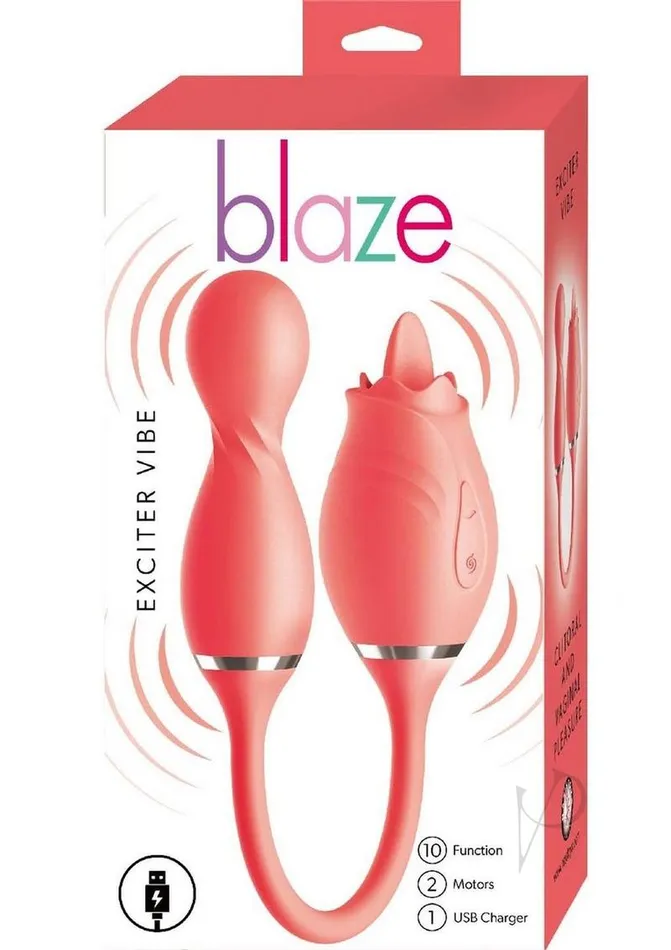 Blaze By Nasstoys Blaze Exciter Rechargeable Silicone Dual Stimulating Vibrator Coral Female Sex Toys Blaze By Nasstoys Blaze Exciter Rechargeable Silicone Dual Stimulating Vibrator Coral Female Sex Toys