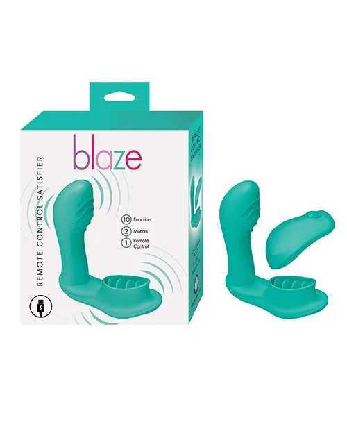 Blaze Satisfier Rechargeable Silicone Vibrator with Remote Control Aqua Blaze By Nasstoys Female Sex Toys Blaze Satisfier Rechargeable Silicone Vibrator with Remote Control Aqua Blaze By Nasstoys Female Sex Toys