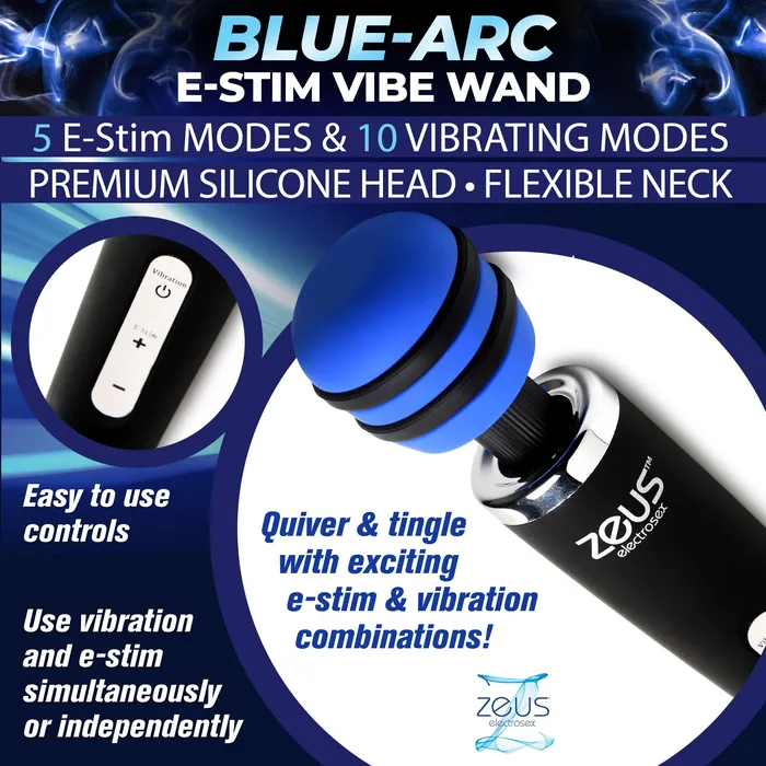 BlueArc EStim Vibrating Wand Zeus Electrosex Vibrators