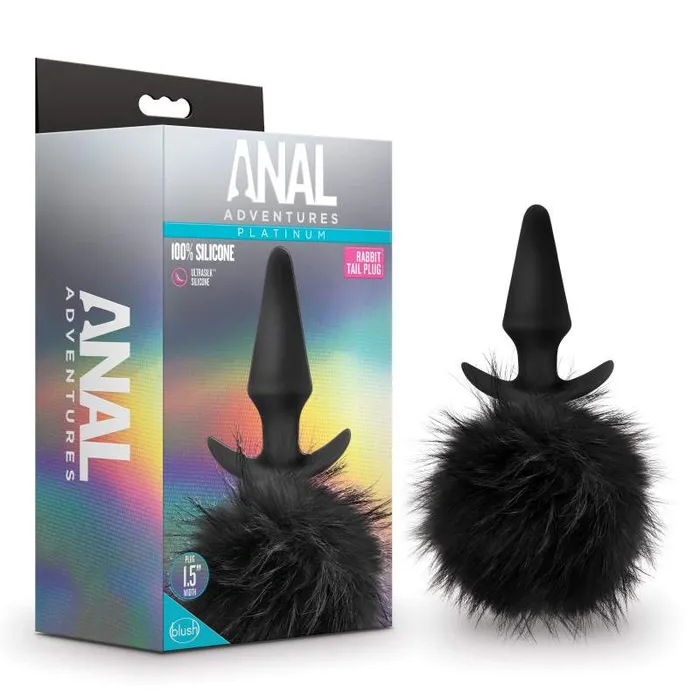 Blush Novelties Anal Adventures Platinum Rabbit Tail Plug Male Sex Toys