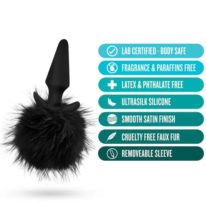 Blush Novelties Anal Adventures Platinum Rabbit Tail Plug Male Sex Toys