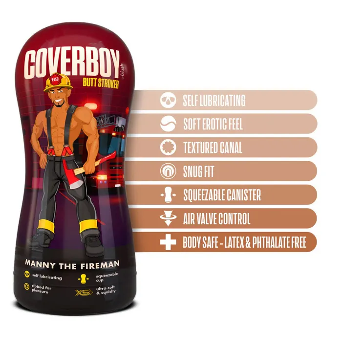 Blush Novelties Male Sex Toys Loverboy Manny The Fireman Tan Male Ass Stroker