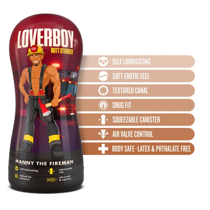 Blush Novelties Male Sex Toys Loverboy Manny The Fireman Tan Male Ass Stroker