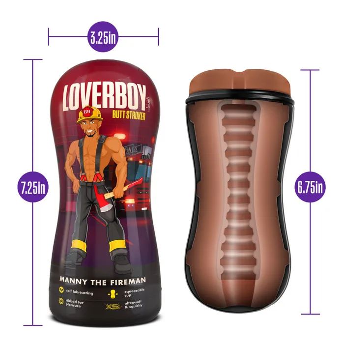 Blush Novelties Male Sex Toys Loverboy Manny The Fireman Tan Male Ass Stroker