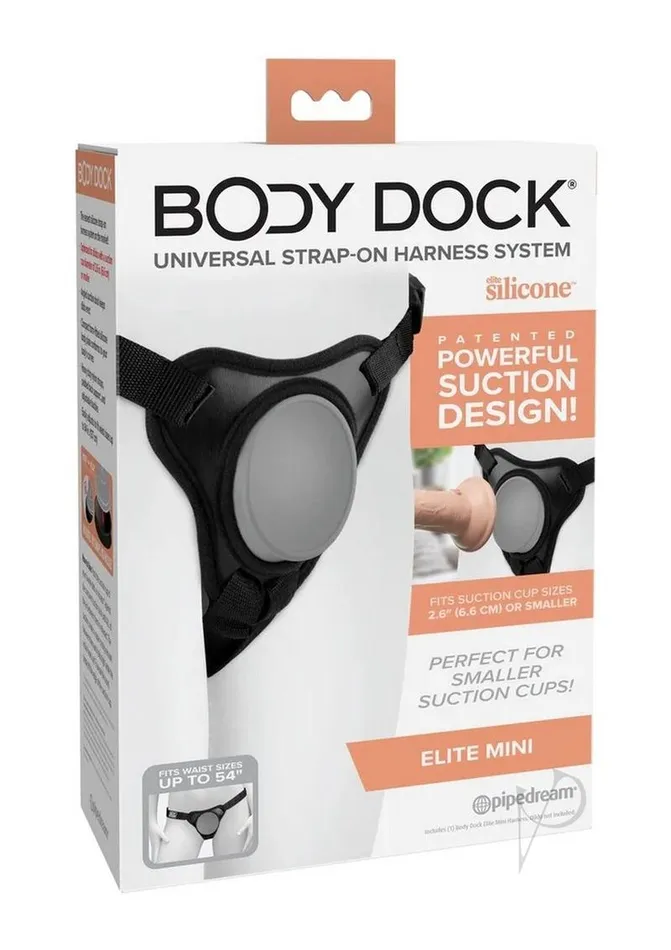 Body Dock Body Dock Elite Mini StrapOn BlackGray Female Sex Toys