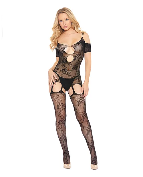 Bodystockings Playsuits Popsi Lingerie Fishnet Lace Bodystocking Black OS Bodystockings Playsuits Popsi Lingerie Fishnet Lace Bodystocking Black OS