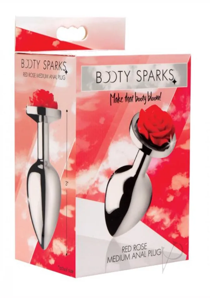 Booty Sparks Male Sex Toys Booty Sparks Rose Anal Plug Medium Red
