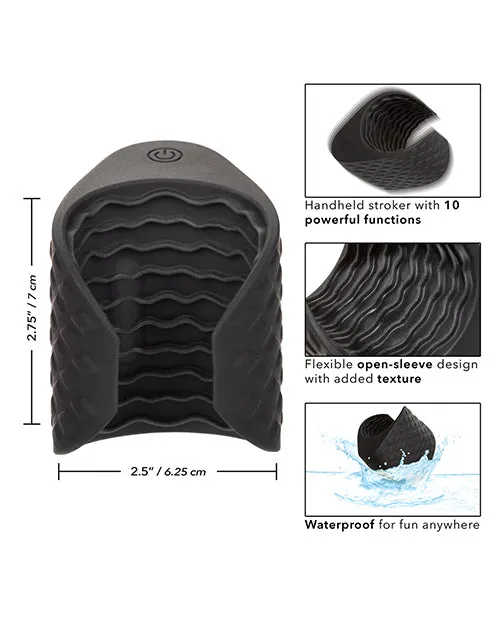 Boundless Male Sex Toys Boundless Grip Rechargeable Silicone Stroker Black