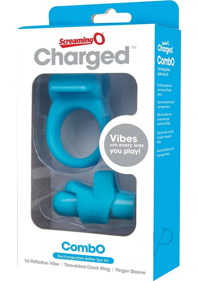 Charged Anal Charged Combo USB Rechargeable Silicone Kit 1 Blue
