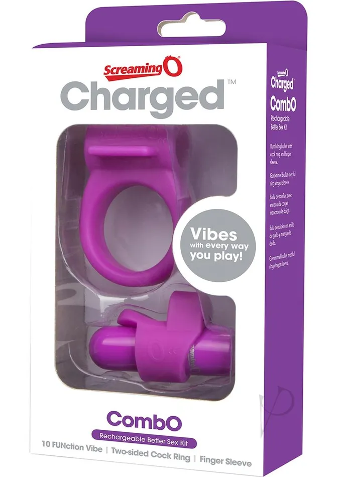 Charged Anal Charged Combo USB Rechargeable Silicone Kit 1 Purple