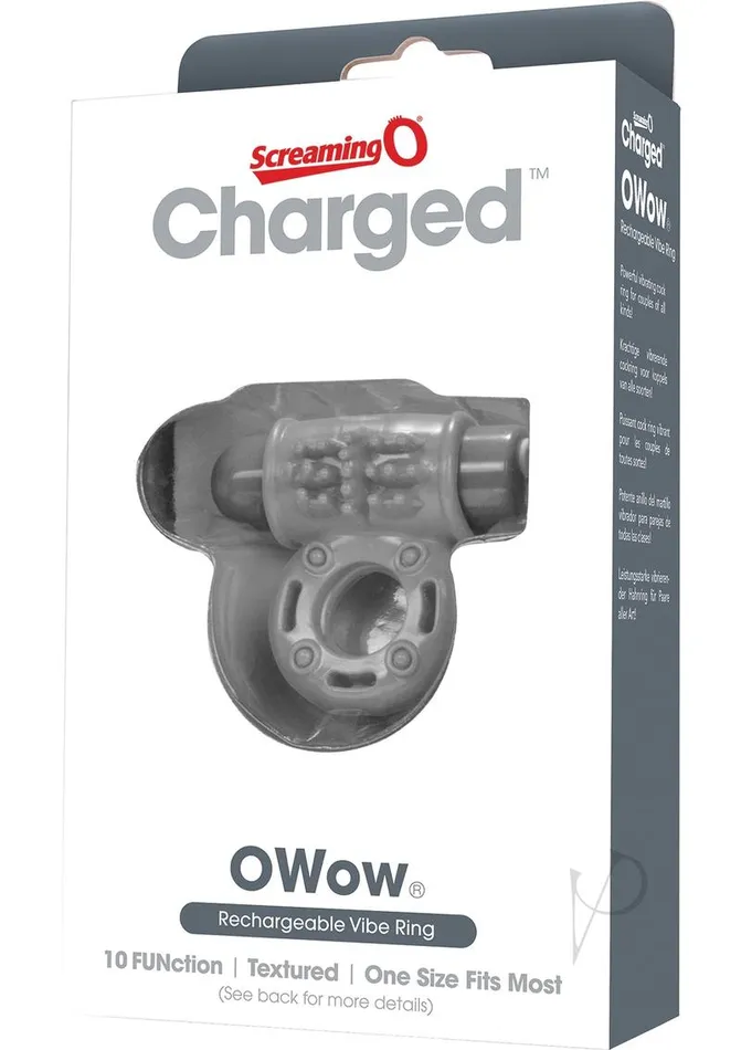 Charged Male Sex Toys Charged OWow Rechargeable Vibrating Ring Waterproof Gray Charged Male Sex Toys Charged OWow Rechargeable Vibrating Ring Waterproof Gray