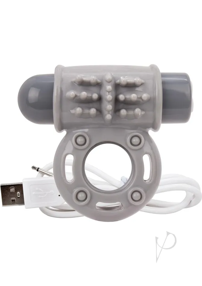 Charged Male Sex Toys Charged OWow Rechargeable Vibrating Ring Waterproof Gray