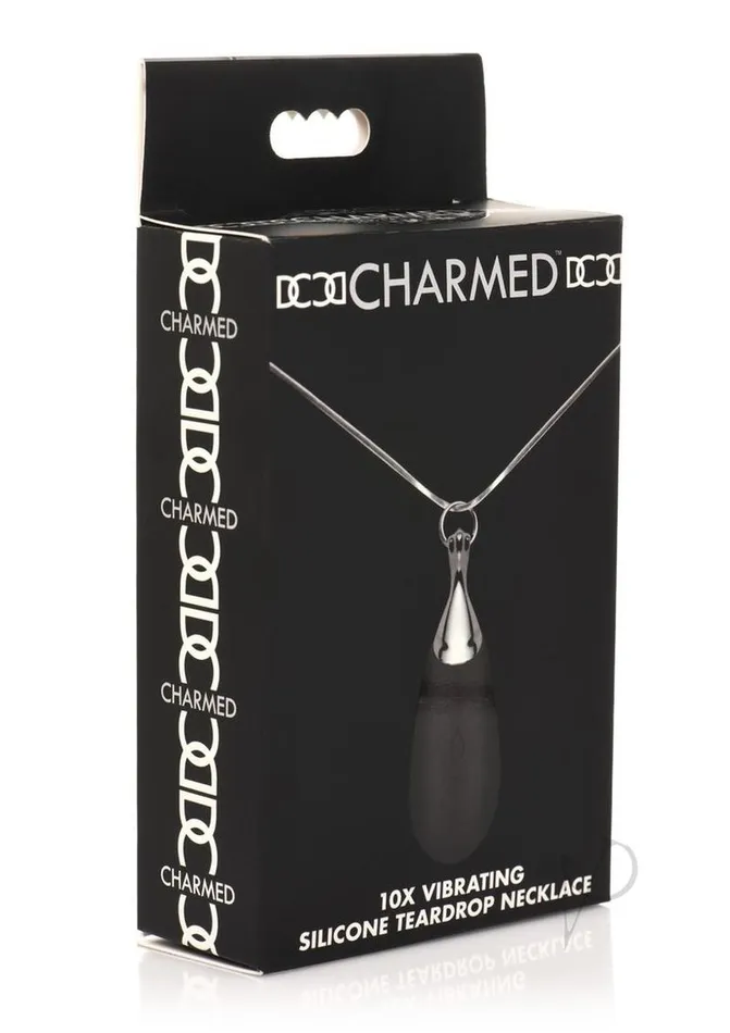 Charmed Female Sex Toys Charmed 10X Vibrating Silicone Teardrop Necklace Rechargeable Stimulator BlackSilver Charmed Female Sex Toys Charmed 10X Vibrating Silicone Teardrop Necklace Rechargeable Stimulator BlackSilver