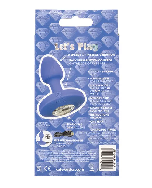 Cheeky Gems Rechargeable Silicone Vibrating Butt Plug Small Blue Cheeky Anal