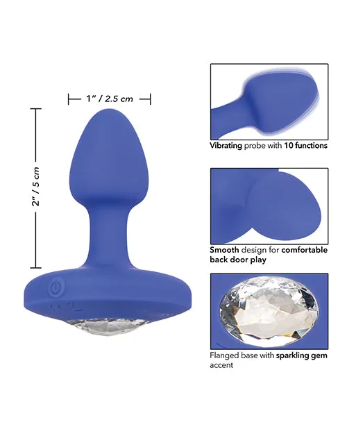 Cheeky Gems Rechargeable Silicone Vibrating Butt Plug Small Blue Cheeky Anal
