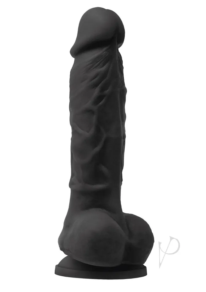 Colours Pleasures Silicone Vibrating Dildo with Balls 5in Black Colours Female Sex Toys Colours Pleasures Silicone Vibrating Dildo with Balls 5in Black Colours Female Sex Toys