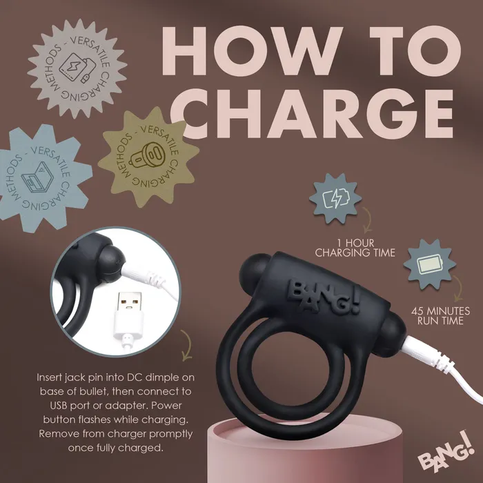 Couples Bang Remote Control 28X Vibrating Cock Ring and Bullet