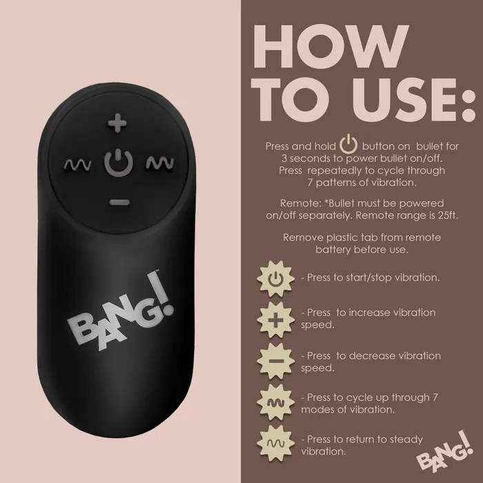 Couples Bang Remote Control 28X Vibrating Cock Ring and Bullet