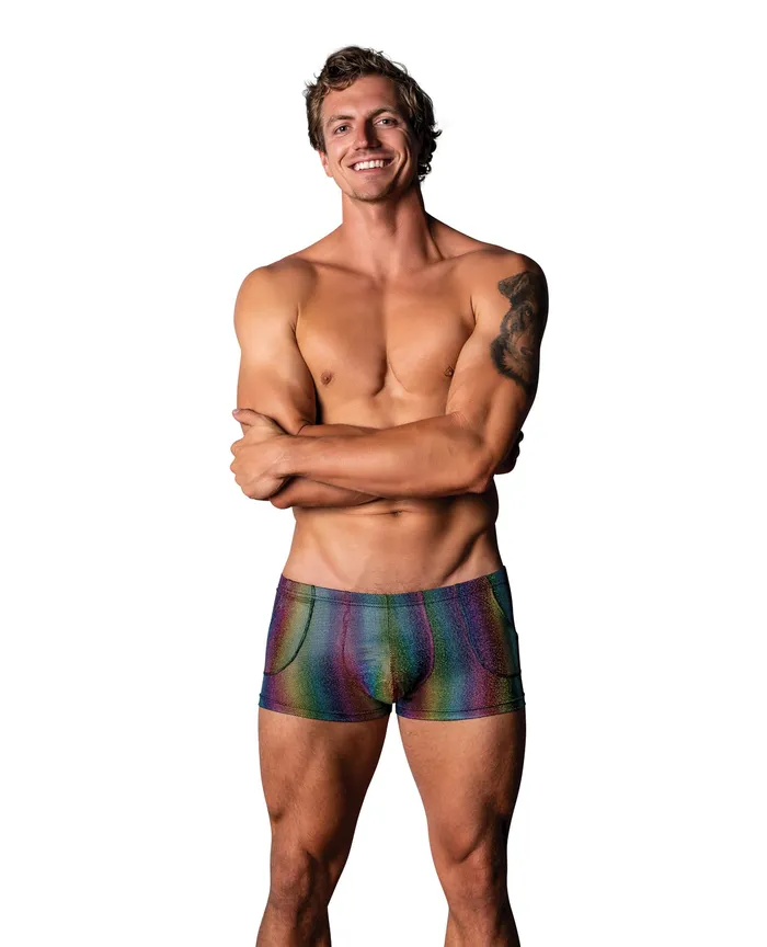 Couples Male Power Pack Play Pocket Short Rainbow LG
