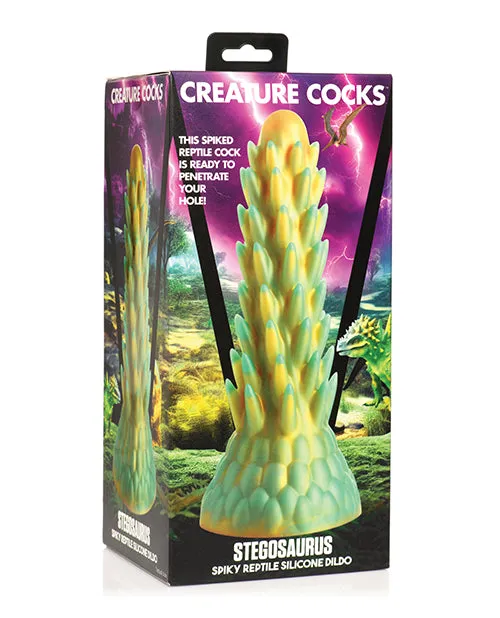Creature Cocks Dildos Creature Cocks Stegosaurus Spiky Reptile Silicone Dildo TealGold