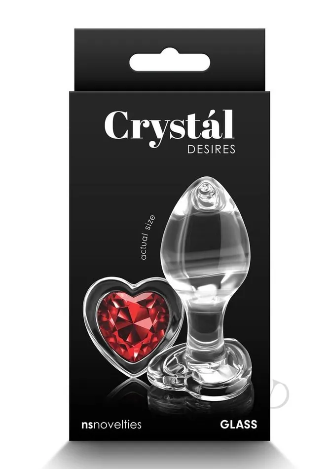 Crystal Anal Crystal Desires Red Heart Glass Anal Plugs Medium