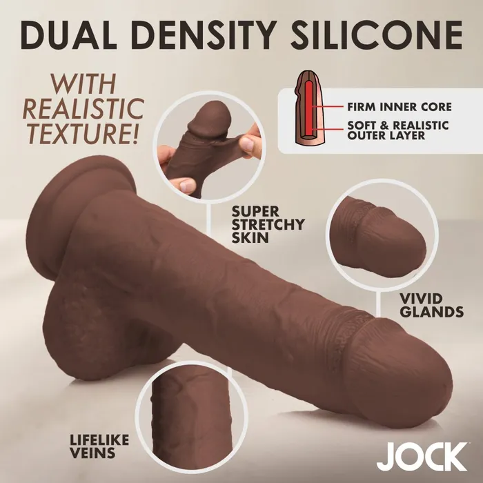 Curve Toys 10 Inch Real Skin Silicone Dildo with Balls Dildos