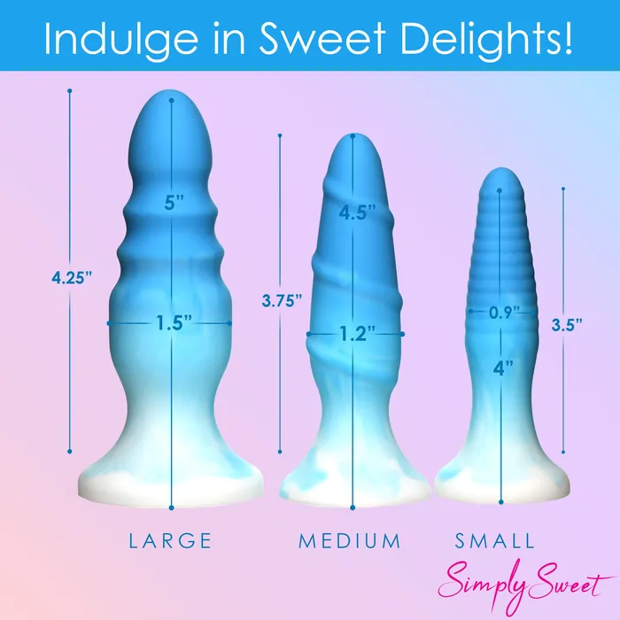 Curve Toys Anal 3 Piece Silicone Butt Plug Set