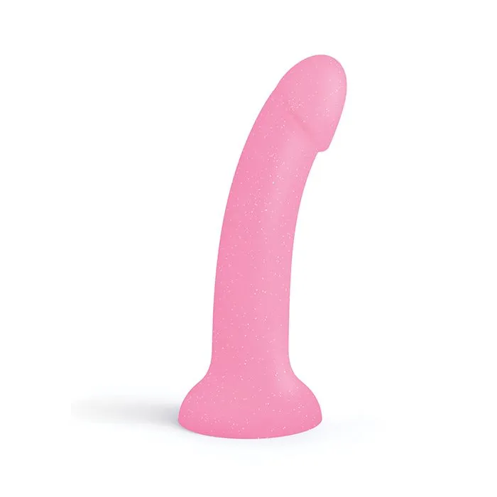 Curved Suction Cup Dildolls Glitzy Glitter Pink Love to Love Dildos