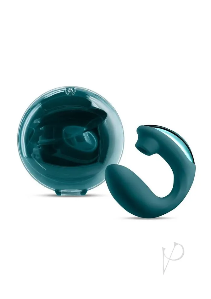Desire Female Sex Toys Desire Euphoria Dual End Vibrator with Air Pulse Clitoral Stimulation Green