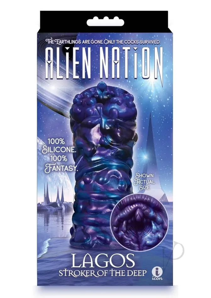 Dildos Alien Nation Alien Nation Lagos Silicone Stroker BluePurple