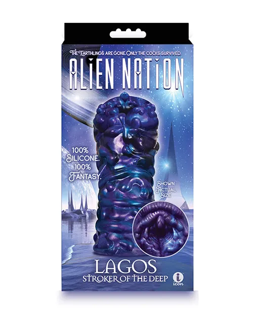 Dildos Alien Nation Alien Nation Lagos Silicone Stroker BluePurple