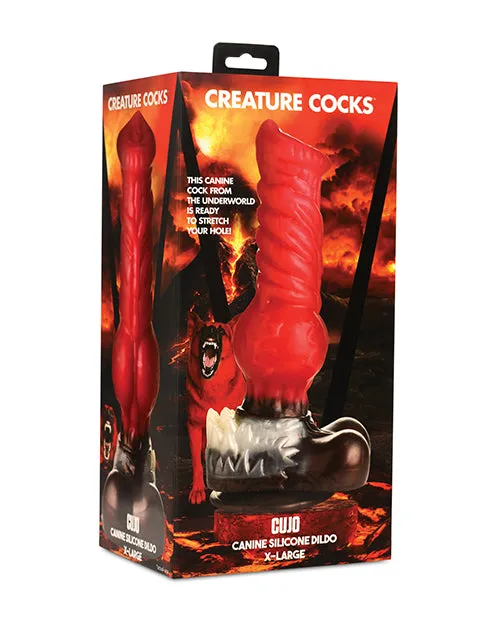 Dildos Creature Cocks Creature Cocks Cujo Canine Silicone Dildo XLarge RedBlack