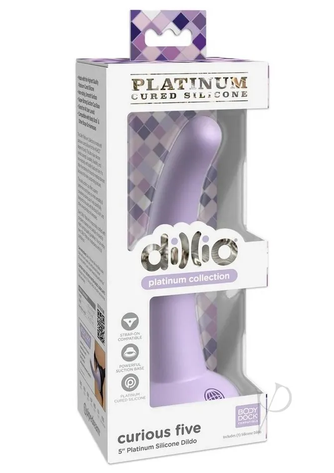 Dildos Dillio Dillio Platinum Curious Five Silicone Dildo 5in Lavender