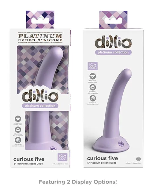 Dildos Dillio Dillio Platinum Curious Five Silicone Dildo 5in Lavender