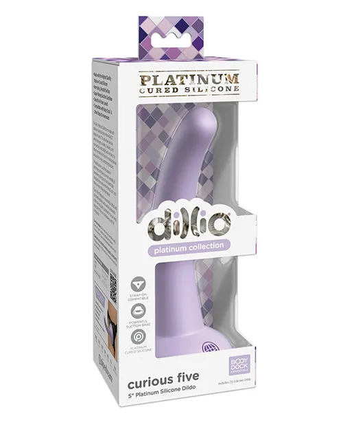 Dildos Dillio Dillio Platinum Curious Five Silicone Dildo 5in Lavender