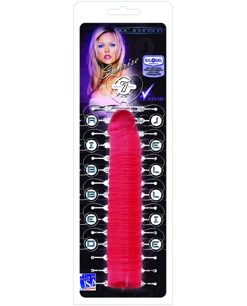 Dildos Doc Johnson Vivid Sunrise Ribbed Jellie Dildo 7in Pink Dildos Doc Johnson Vivid Sunrise Ribbed Jellie Dildo 7in Pink