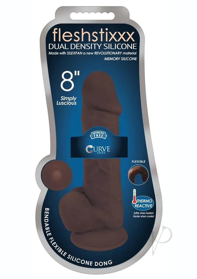 Dildos Fleshstixxx Dual Density Silicone Bendable Dong with Balls 8in Chocolate Flesh Stixxx Dildos Fleshstixxx Dual Density Silicone Bendable Dong with Balls 8in Chocolate Flesh Stixxx