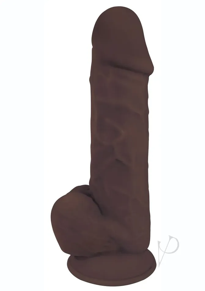 Dildos Fleshstixxx Dual Density Silicone Bendable Dong with Balls 8in Chocolate Flesh Stixxx