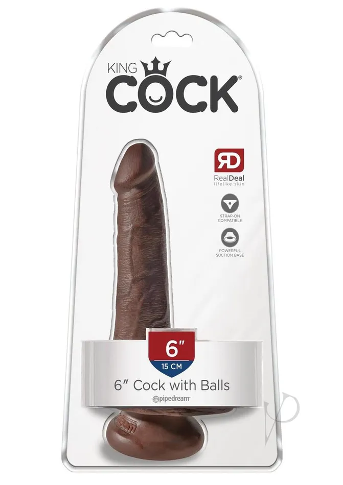 Dildos King Cock King Cock Dildo with Balls 6in Chocolate