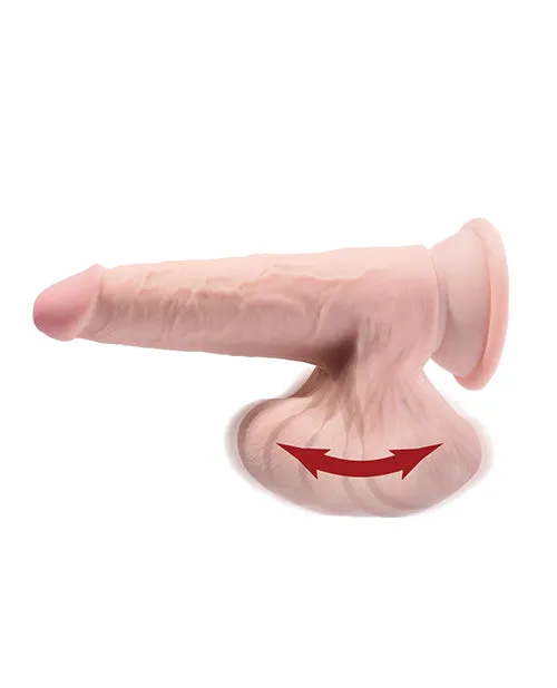 Dildos King Cock King Cock Triple Density Cock with Swinging Balls 7in Vanilla