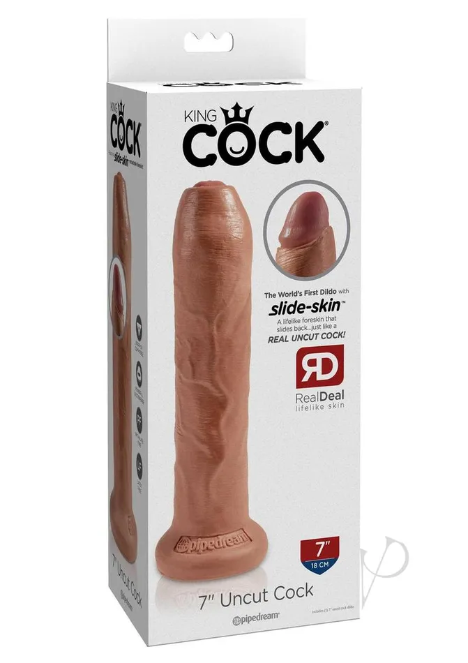 Dildos King Cock King Cock Uncut Cock Dildo 7in Caramel