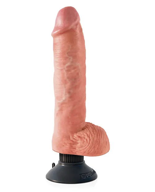 Dildos King Cock King Cock Vibrating Dildo with Balls 10in Vanilla