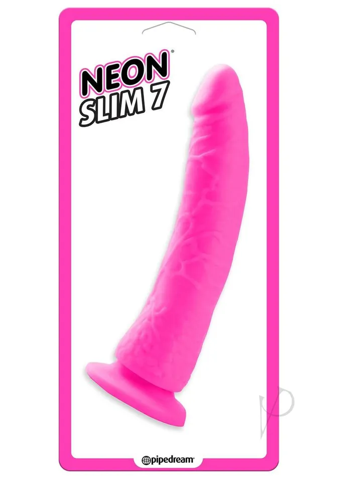 Dildos Neon Slim 7 Dildo 7in Pink Neon