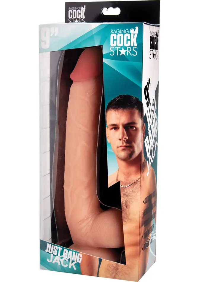 Dildos Raging Cockstars Just Bang Jack 9in Dildo Vanilla Raging Cockstars