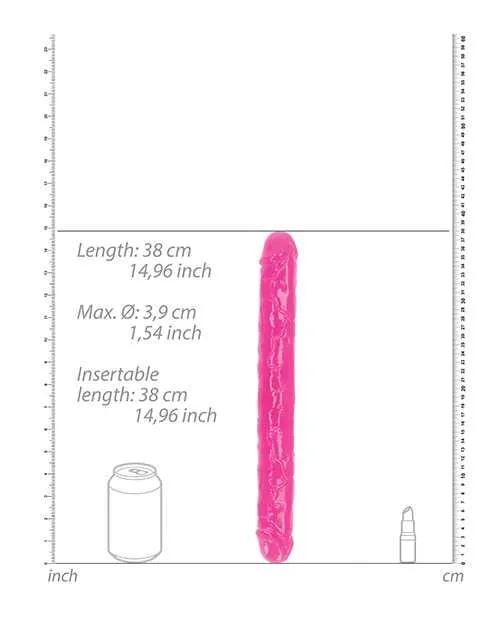 Dildos Real Rock RealRock Double Dong Glow in the Dark Dildo 15in Pink