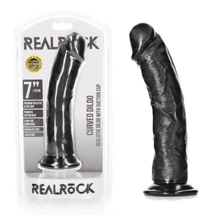 Dildos Shots Toys REALROCK 7 Inch Realistic Curved Suction Cup Dildo