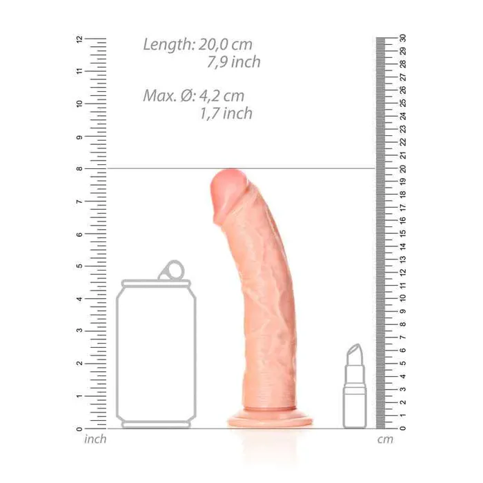 Dildos Shots Toys REALROCK 7 Inch Realistic Curved Suction Cup Dildo