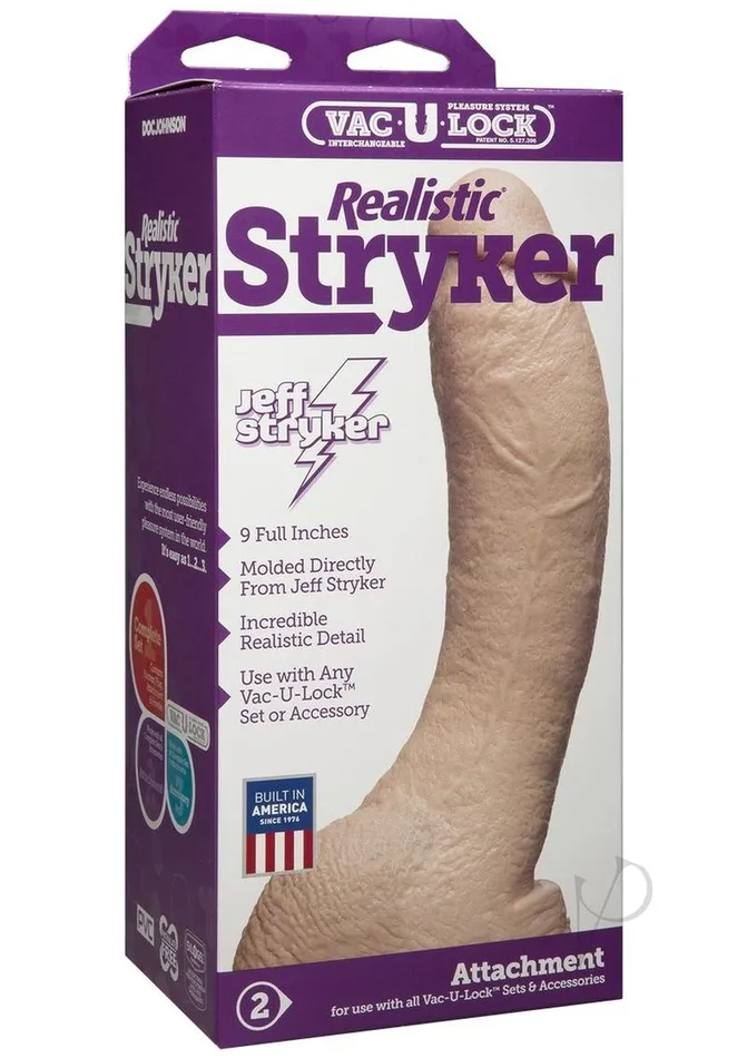 Dildos Vac U Lock VacULock Realistic Stryker Dildo 9in Vanilla