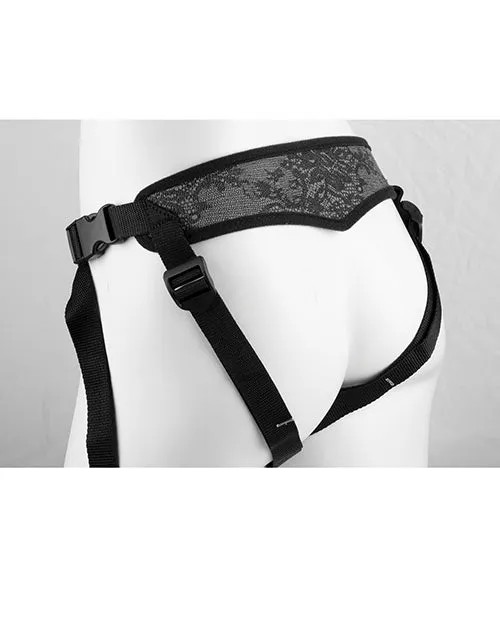 Dillio Female Sex Toys Dillio Plantinum Body Dock Harness System LavenderBlack