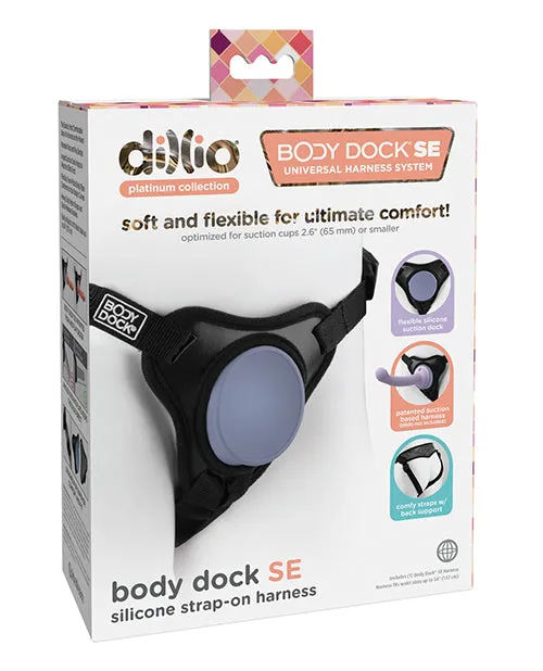 Dillio Female Sex Toys Dillio Plantinum Body Dock Harness System LavenderBlack